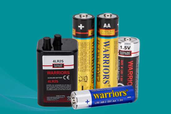 Welche Materialien befinden sich in einer alkalischen Batterie von Warriors?